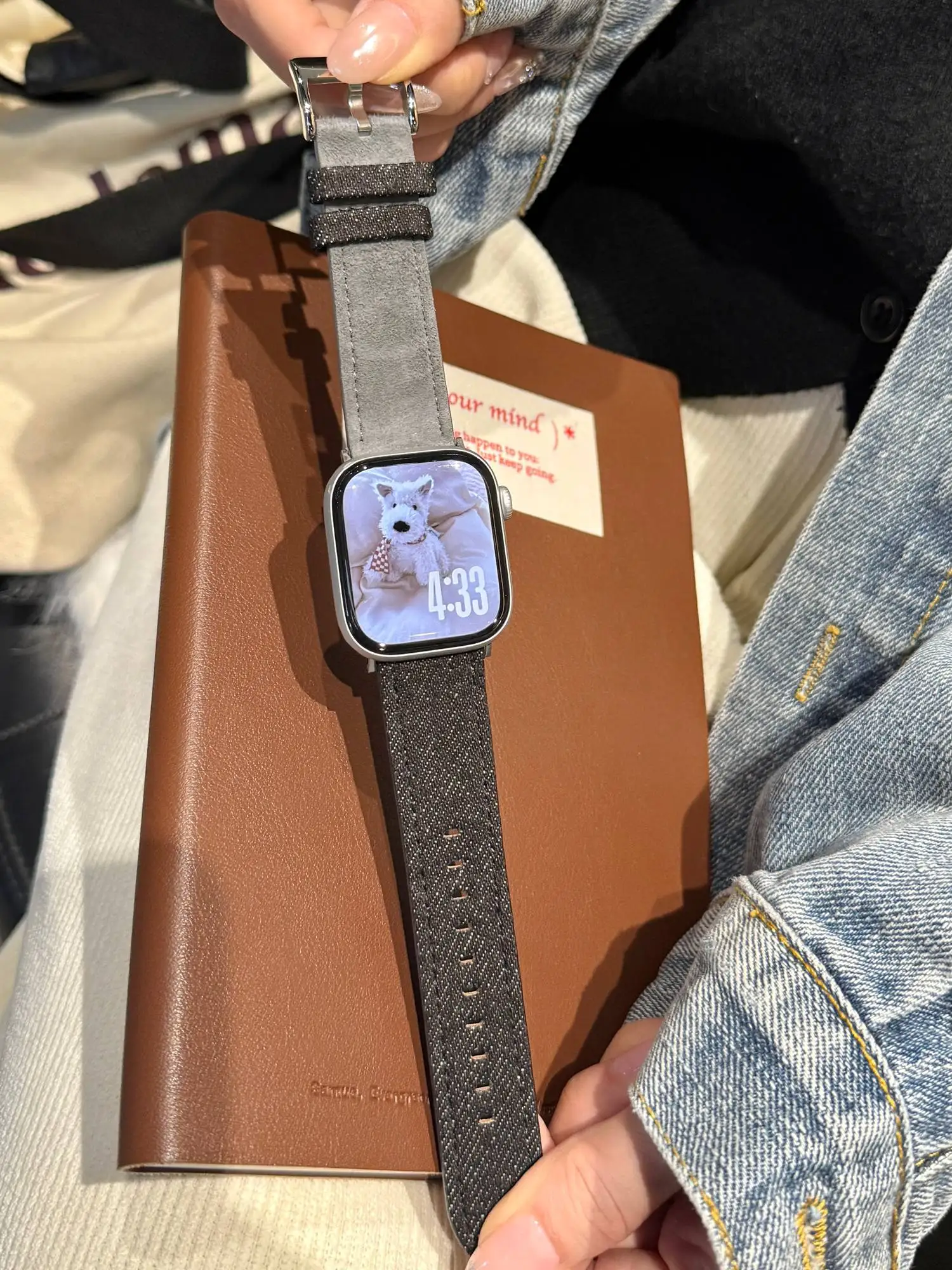 Advanced color blocking  Leather loop band For Apple Watch women 44mm 40 45 41 49 42 38 Series 11 10 9 8 SE 7 6 5 4 3 Strap