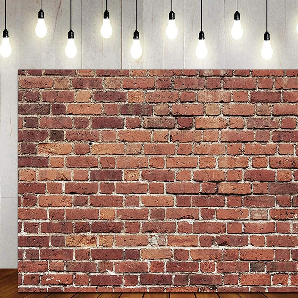 

Indoor Outdoor Red Brick Backdrop Polyester Material Festive Atmosphere Decor Photography Background Prop Brick Backdrop