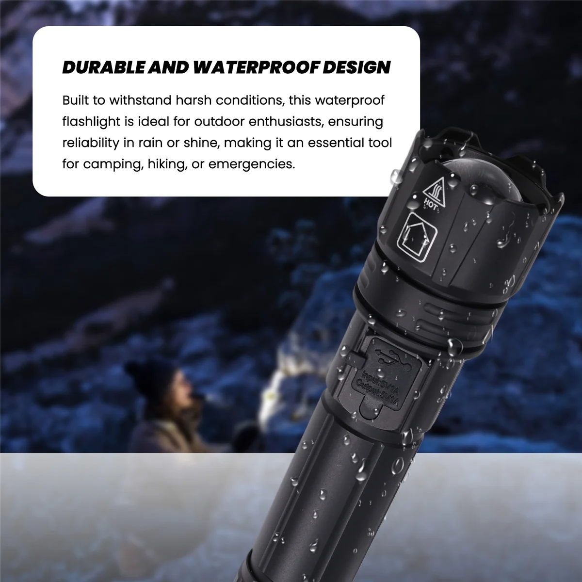 

A50P-Strong Light Telescopic Zoom Flashlight Rechargeable Waterproof Flashlight Outdoor Emergency Lighting