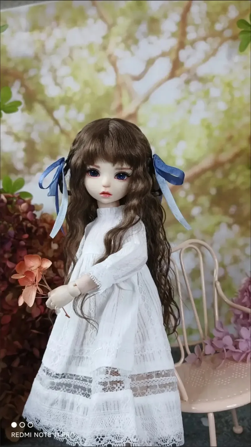 Hair for doll 1/6 1/4 1/3 BJD wig braided bangs mohair hair free shipping