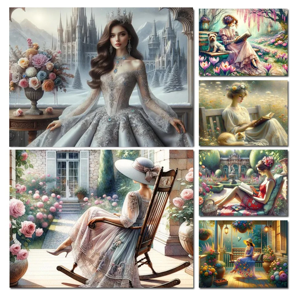 Victoria Elegant Woman Beauty 5D DIY Diamond Painting New 2024 Full Round Square Diamond Embroidery Mosaic Cross Stitch Kits