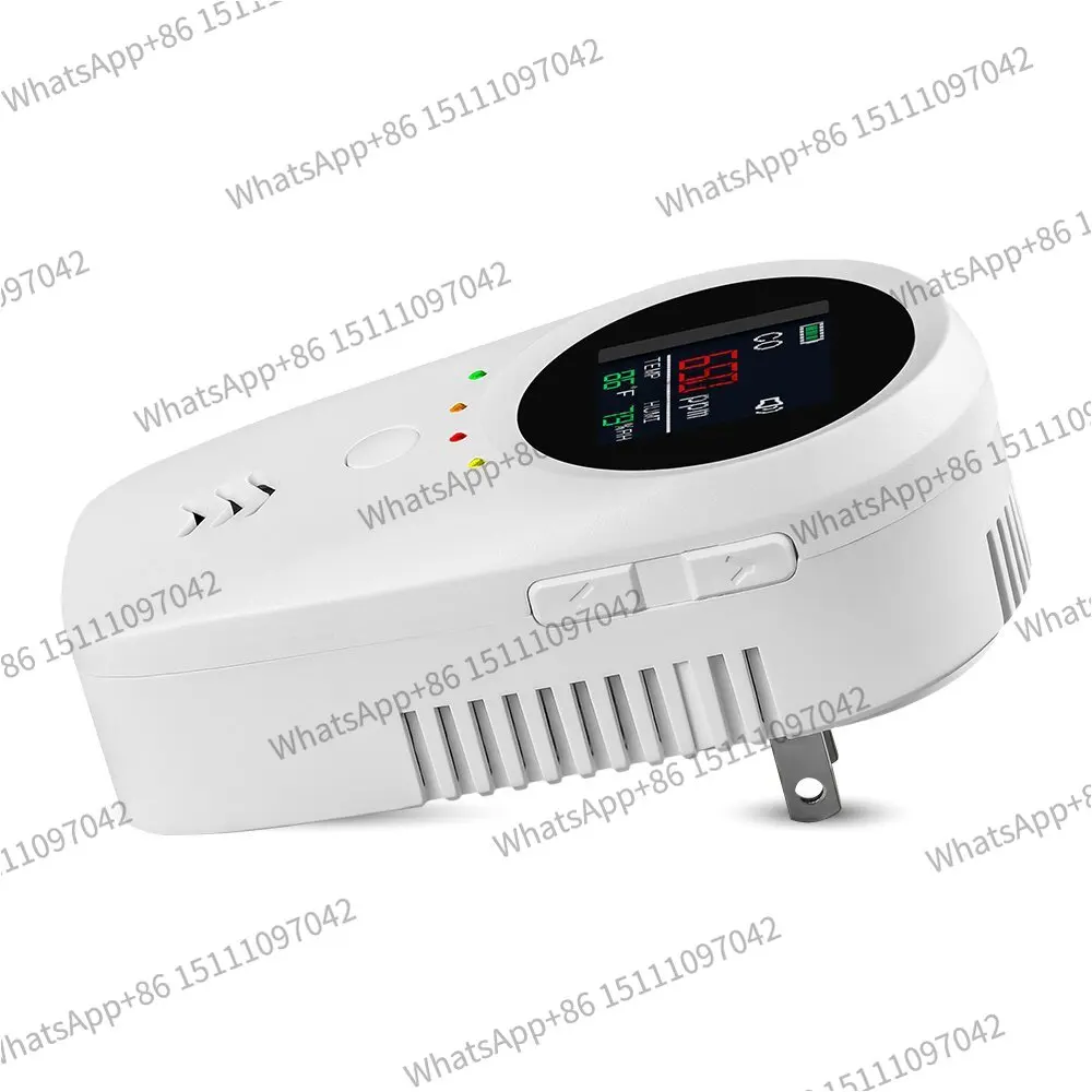 4 in 1 Wall Mount Gas Detector With CO LPG Temperature Humidity Monitor Builtin Battery For Home Office Safety