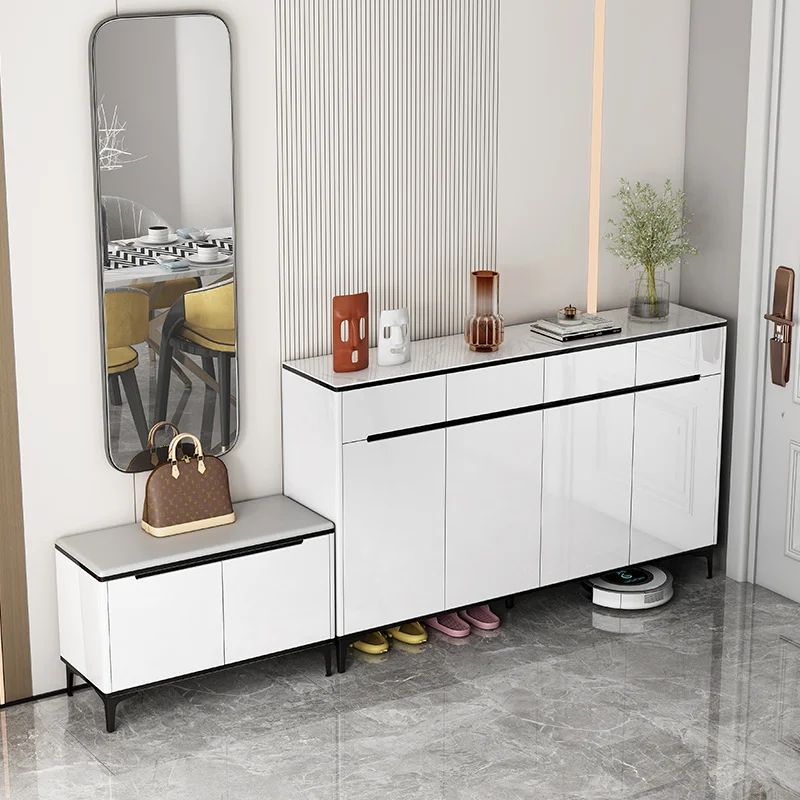 Entryway Design Shoe Cabinet Bench Nordic White Storage Shoe Cabinet Large Capacity Organizador De Zapatos Luxury Furniture