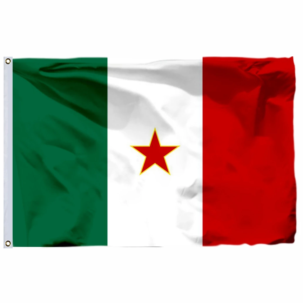 علم إيطاليا أعلام ثلاثية الألوان بألوان زاهية علم وطني إيطالي لافتة مخيطة مزدوجة مع حلقات نحاسية ديكور منزلي داخلي وخارجي