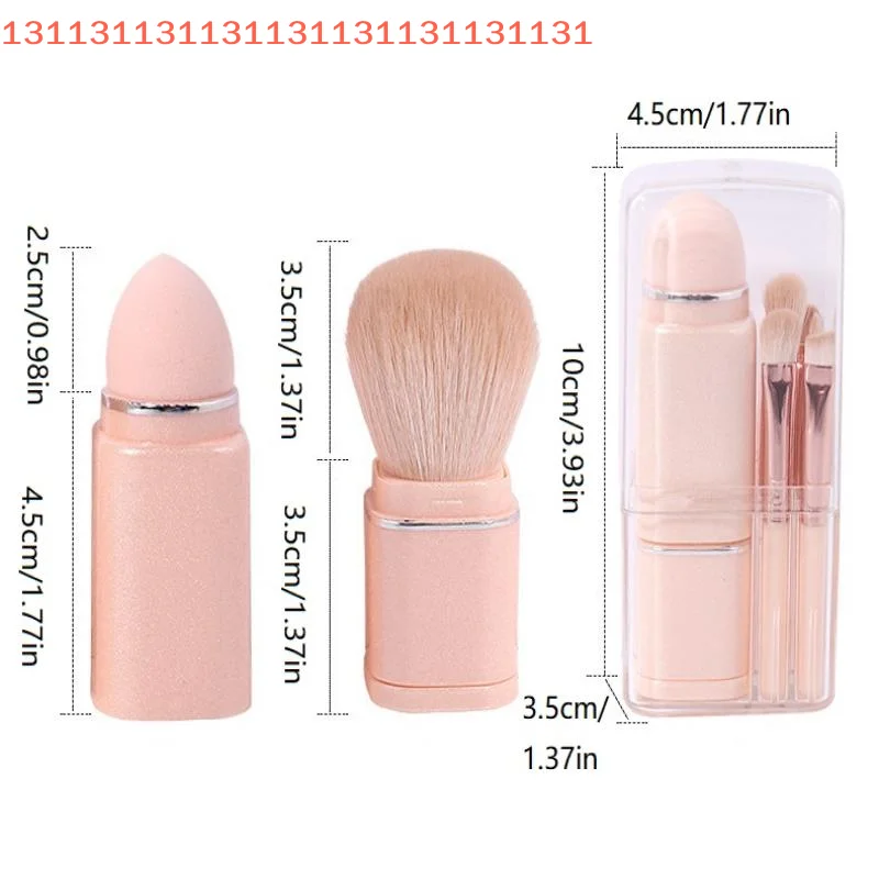 Concealer Beauty Tool, 8 in 1 Portable Telescopic Square Makeup Brush Set, Eye Shadow Brush