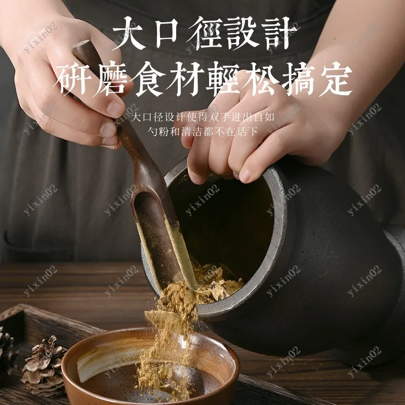 Heavy Duty Cast Iron Mortar And Pestle Set, Garlic Crusher Herb Spice Grinder For Kitchen Food Preparation