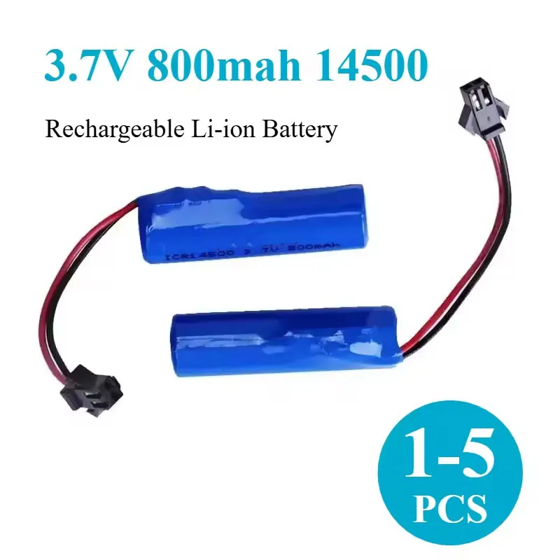 3.7V 800mah 14500 AA Rechargeable Li-ion Battery for Remote Control Toys Headlight Advanced Cameras Ecig torch Batteries SM Plug