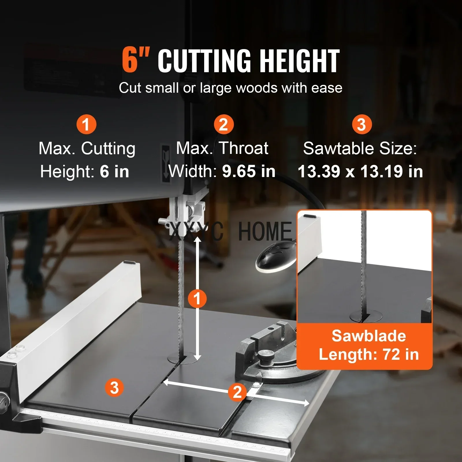 TAO 10/14Inch Band Saw 2-Speed Continuously Viable Benchtop Bandsaw with Optimized Work Light for Woodworking Aluminum Plastic