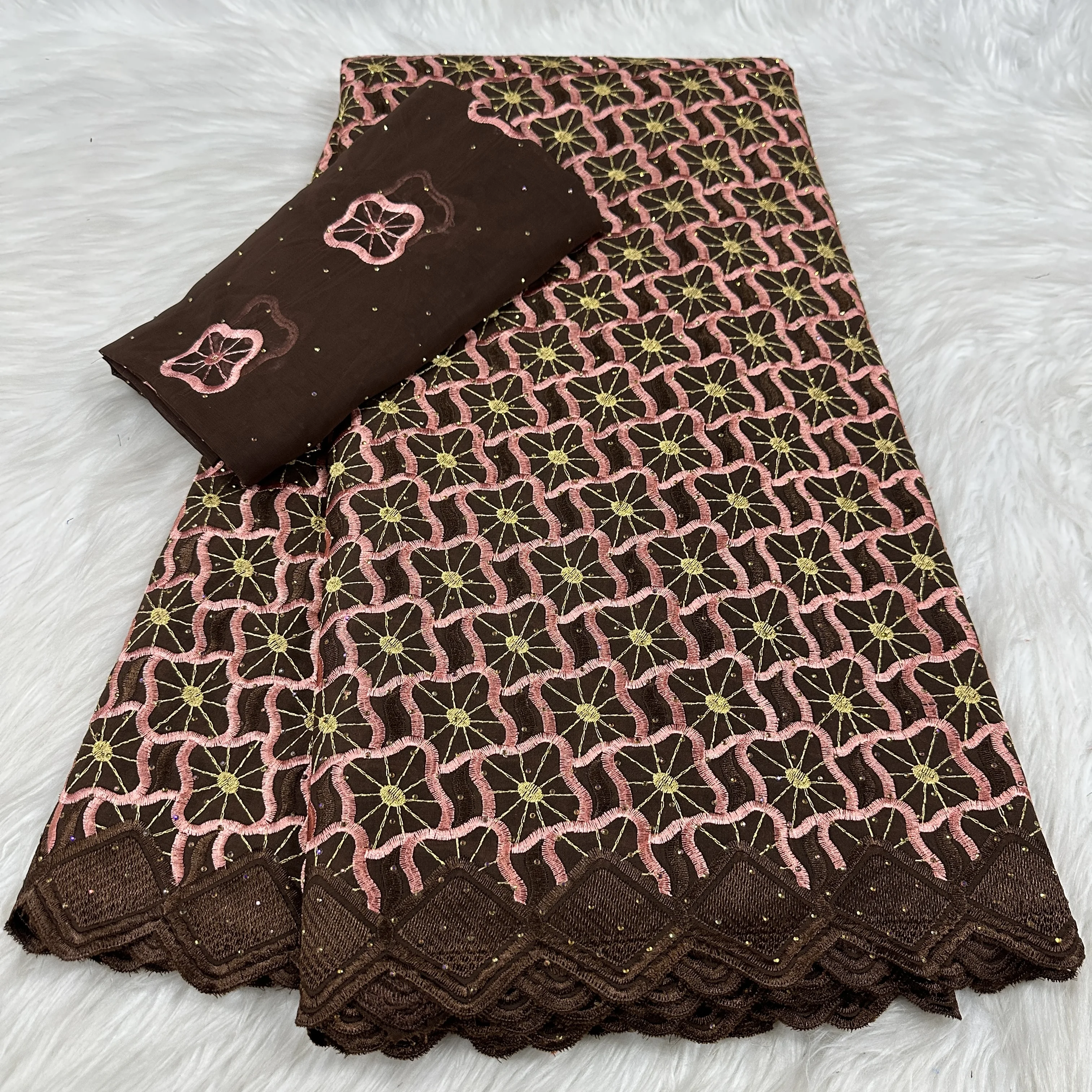 Nigerian Lace Fabrics 2025 High Quality Lace African Lace Fabric Cotton Lace Swiss Cord Lace Fabric For Party Dress Sewing -YC