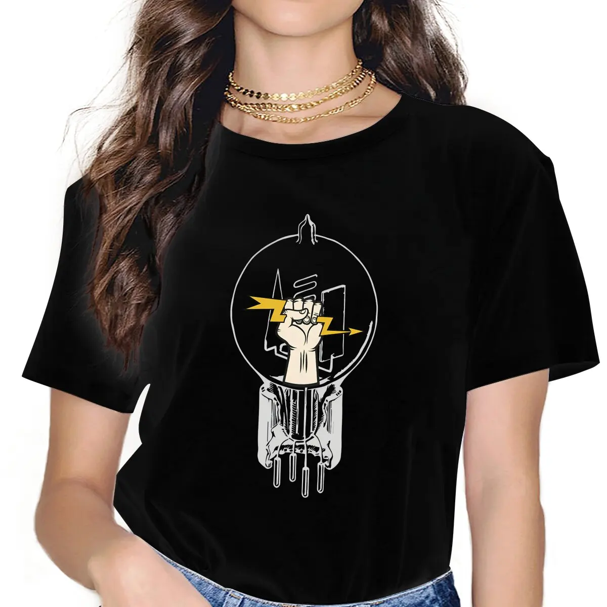 Vacuum Tube Analog Radio Electronics T Shirt Goth Women's Tees Summer Harajuku O-Neck Polyester TShirt