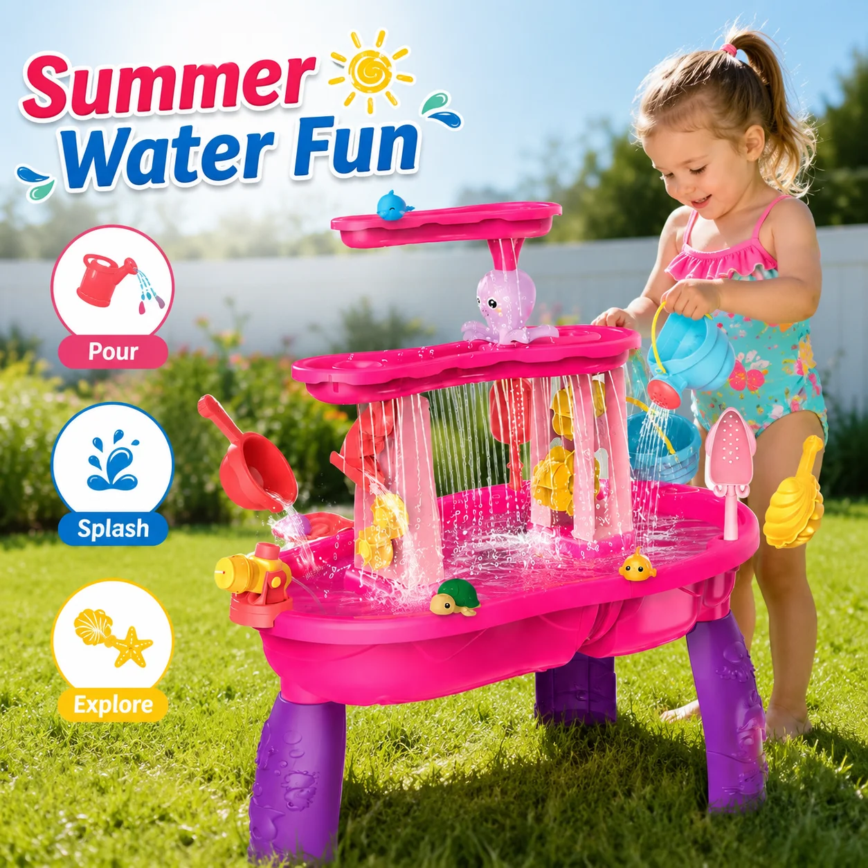 Mesa de Água Infantil MQUDUO, - Kids Outdoor Water Table avaliação e preço
