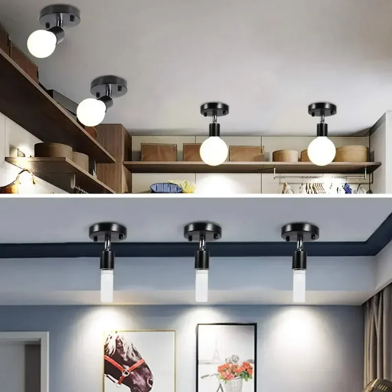 화이트 스타일 E27 벽 램프 홀더 180도 회전 조절 가능한 모던 디자인 금속 램프 베이스 소켓 가정용 조명에 적용