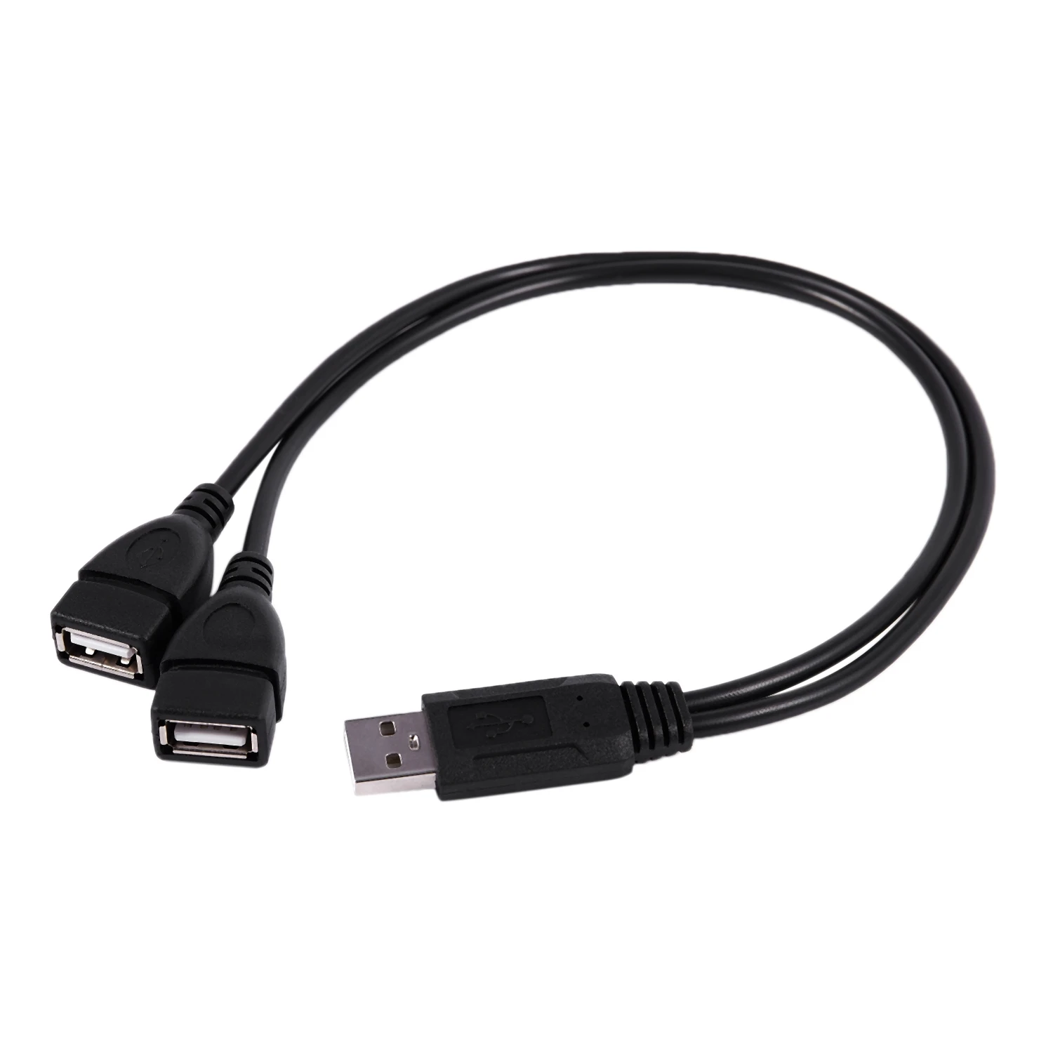 USB 2.0 A Male To 2 Dual USB Female Jack Y Splitter Hub Power Cord Adapter Cable