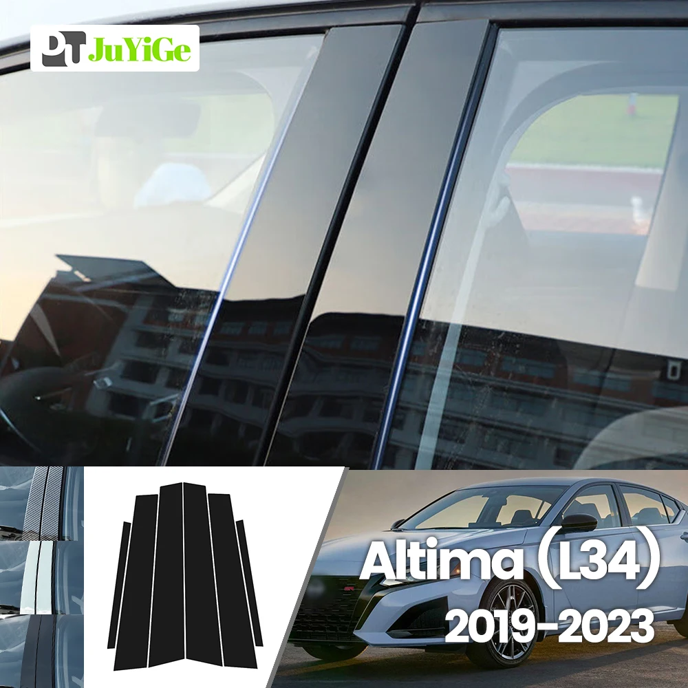 

For Nissan Altima L34 2019-2023 2020 2021 2022 Bright Black Carbon Fibre Window Door B C Sticker