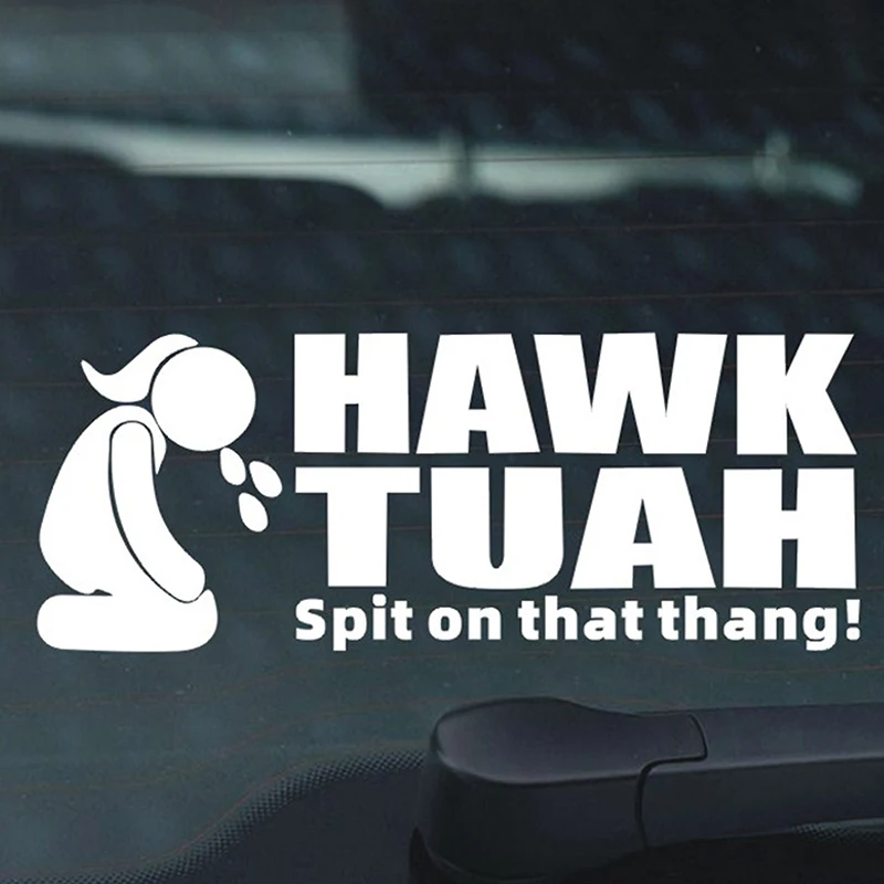 

1PCS Hawk Tuah Funny Bumper Waterproof Sticker Hilarious Decal Creative Wall Paper Decoration Prank Gift Decorative Car Sticker