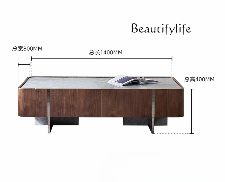 

Italian minimalist luxury stone coffee table large household modern design natural marble coffee table