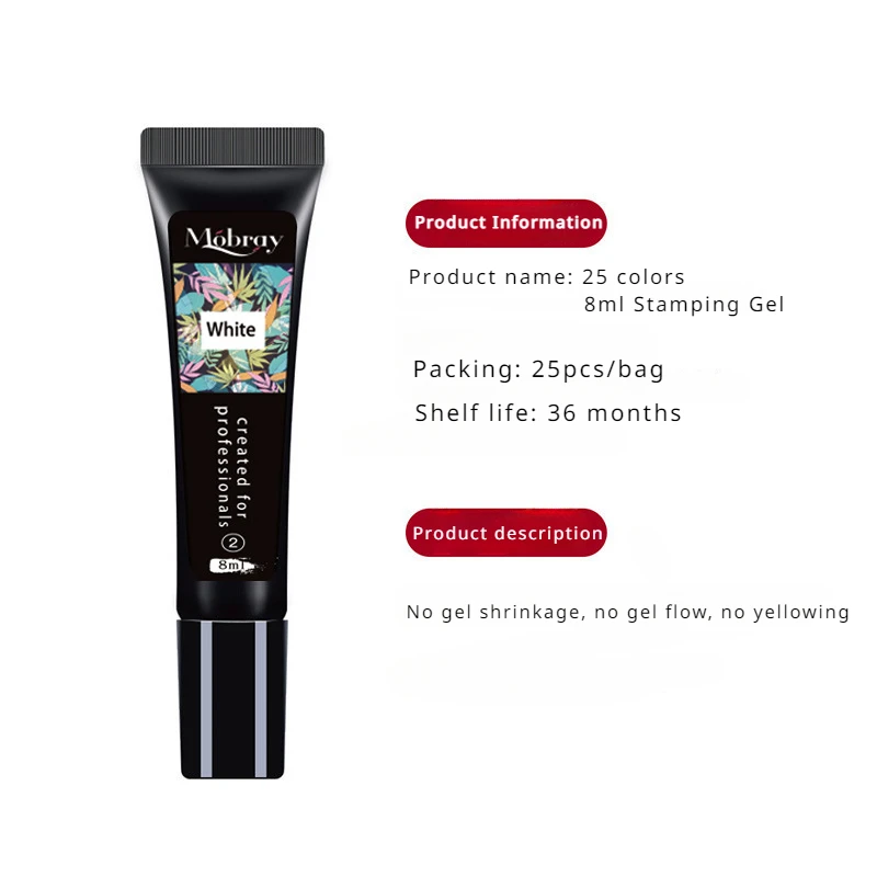 25 لون مسمار الفن ختم هلام 8 مللي البولندية شبه دائم الهجين الورنيش مانيكير الفن تصميم معطف فوقي UV ختم هلام مسمار الديكور #6