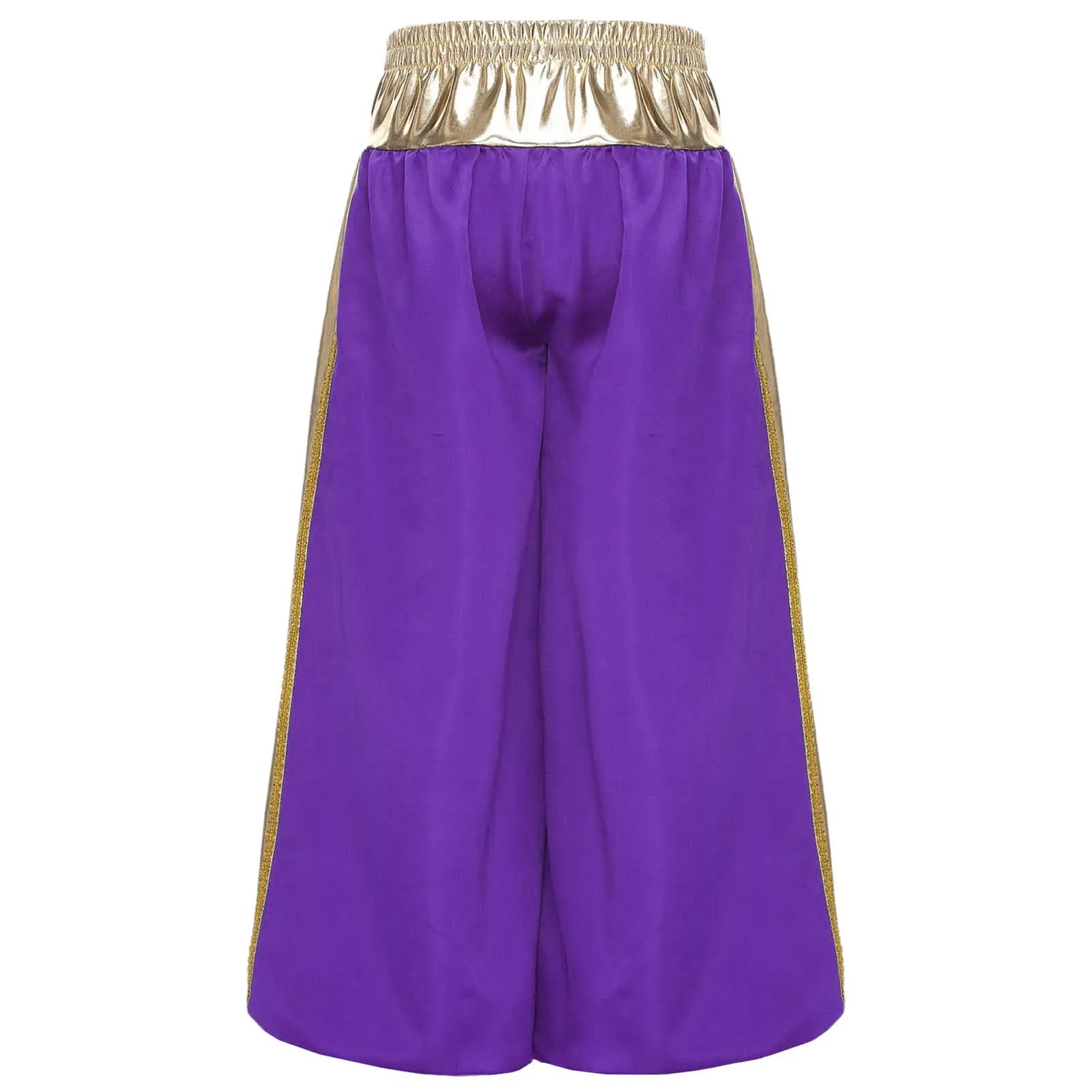Meninos príncipe árabe aladin halloween cosplay traje calças compridas metálico brilhante abóbora calças bloomers harem lanterna calças