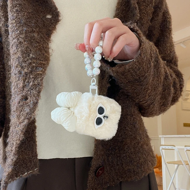 Occhiali da sole in peluche guscio a farfalla per AirPods 1 2 Pro custodia per auricolari per Airpods 3 Pro2 scatola di ricarica Bluetooth morbida e soffice