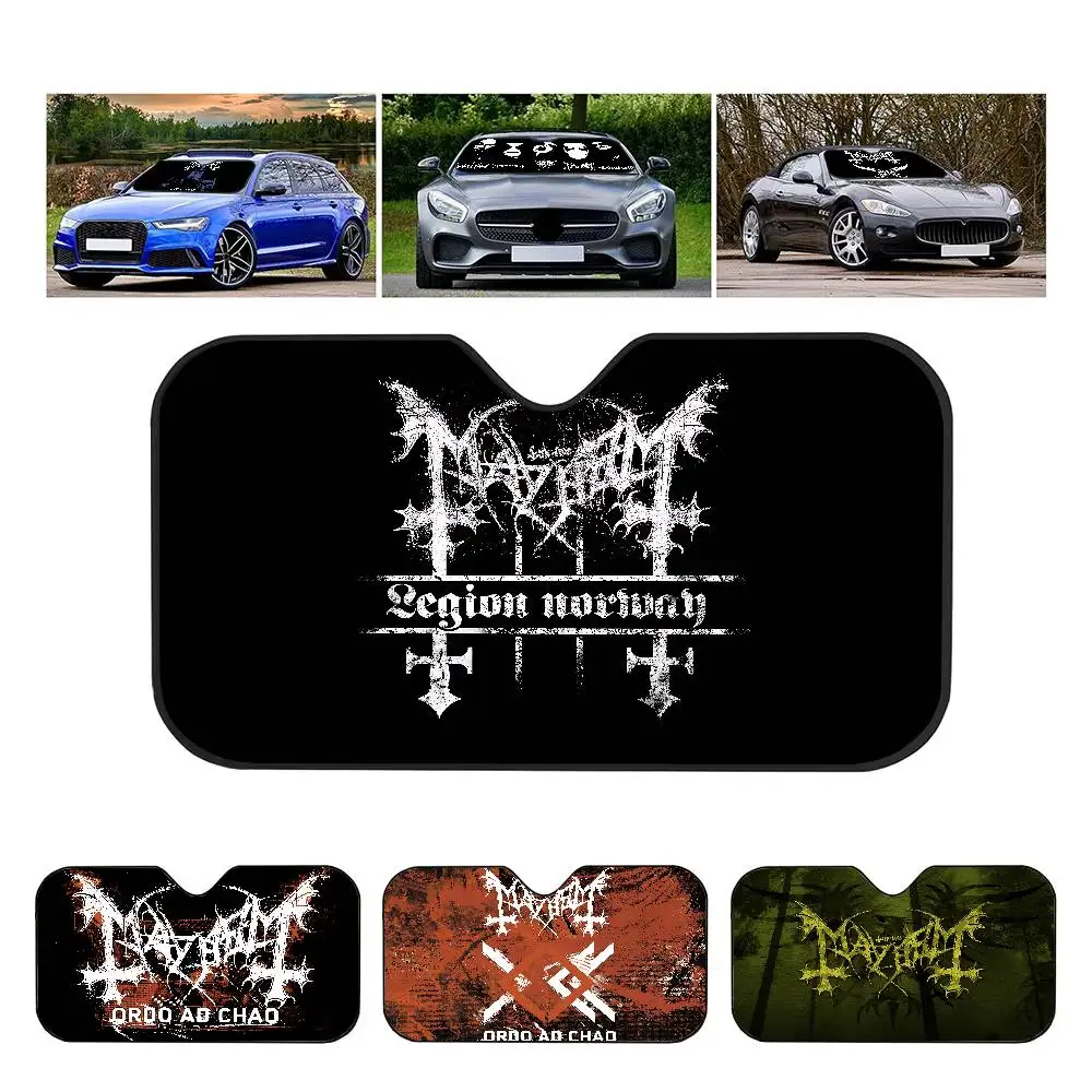 

Mayhem Death Rock Band Personalized Windshield Sunshade Car Cover Sun Shade Auto Sun Visor Car-covers Car Solar Protection