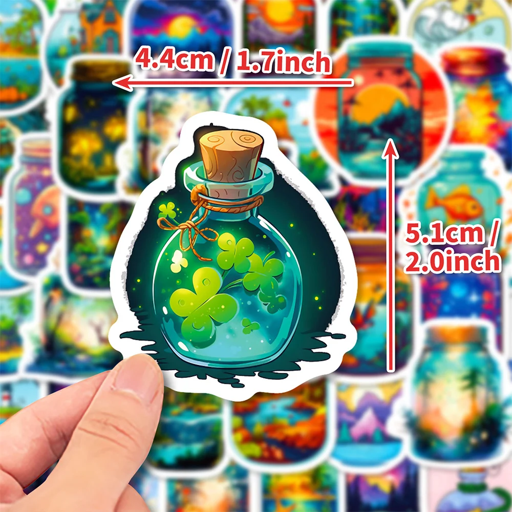 

10/30/50pcs Creatives Ins Style World Bottle Stickers Kawaii Cartoon Sticker Decorative Fridge Phone Suitcase Notebook Decal Toy