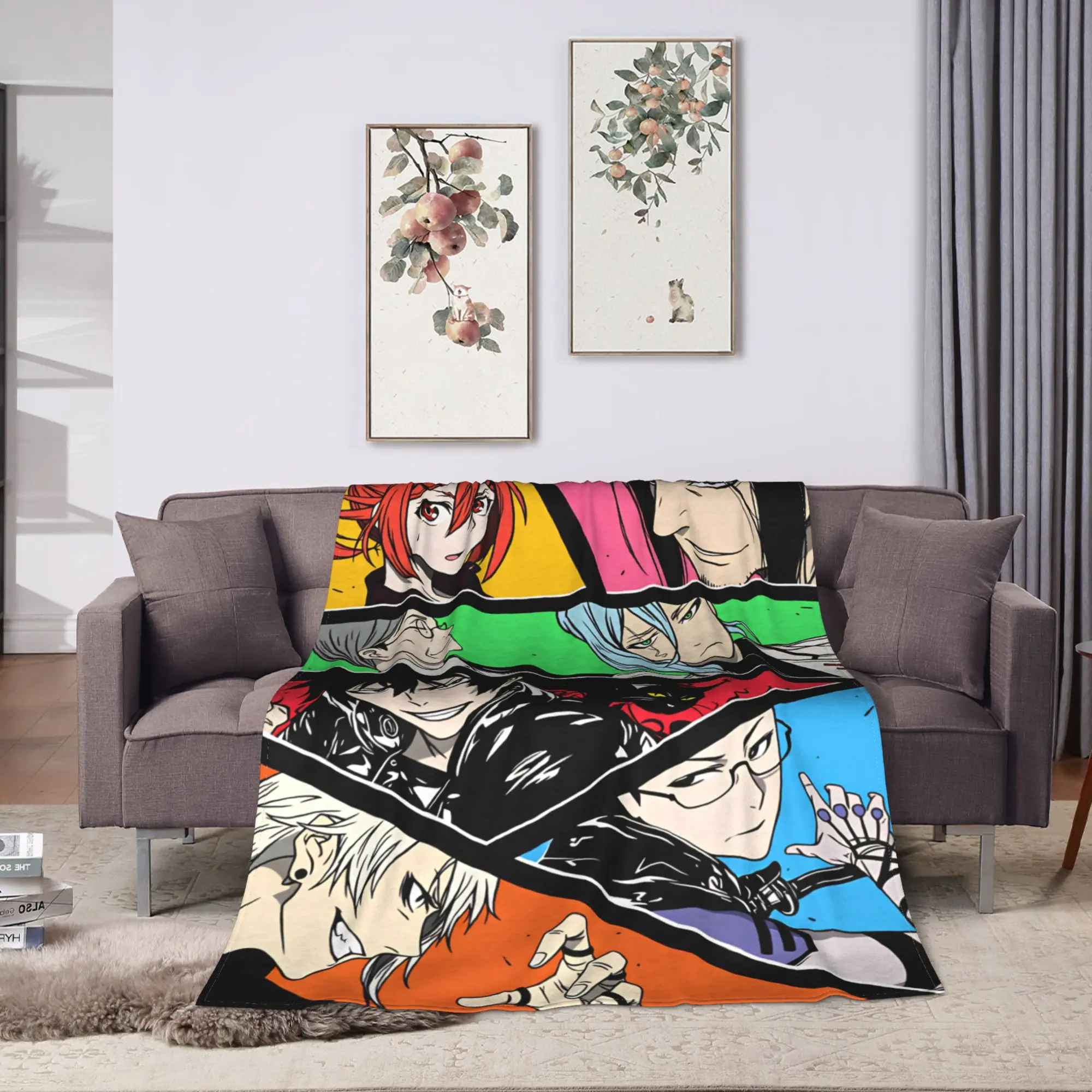 2026 Blacks Torchs Anime Warm Blanket Airplane Plush Bedding Throws Street Trend Couch Chair Flannel Bedspread Sofa Bed Cover