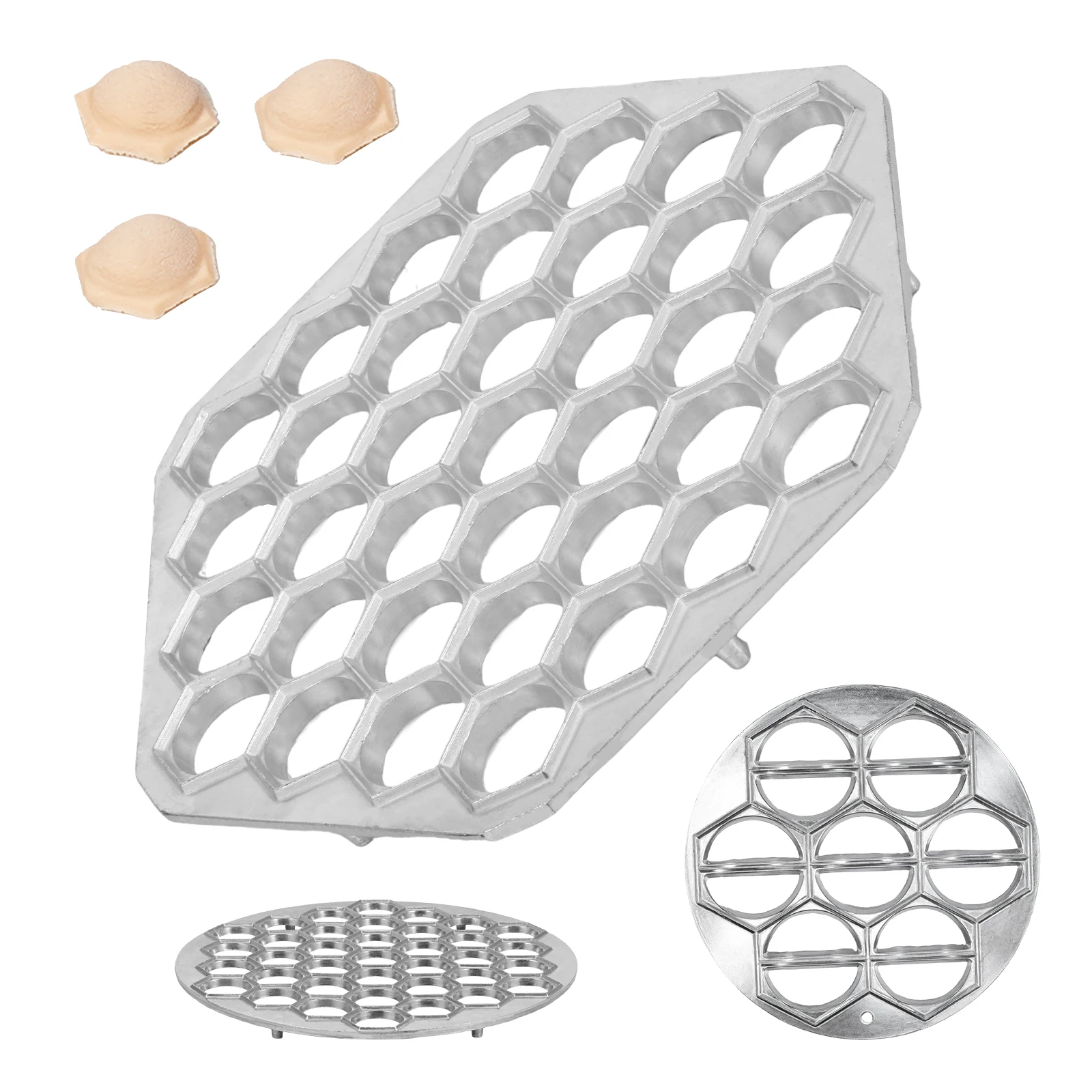 3 Pcs Russian Dumpling Maker Aluminum Alloy Pelmeni Maker Rustproof Ravioli Maker 37 Holes 14 Holes Dumpling Pelmeni Mold for