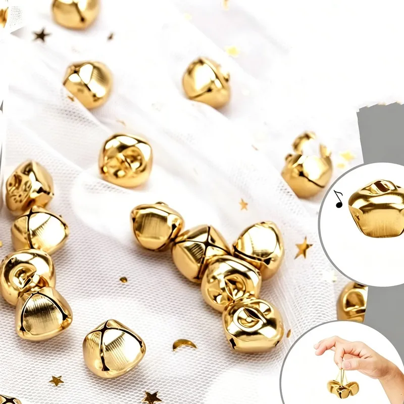 30 pcs 25mm Jingle Bell Charms with Cross Shape Design, ideal for Home Hanging Ornament and Christmas Tree Decor, Gold