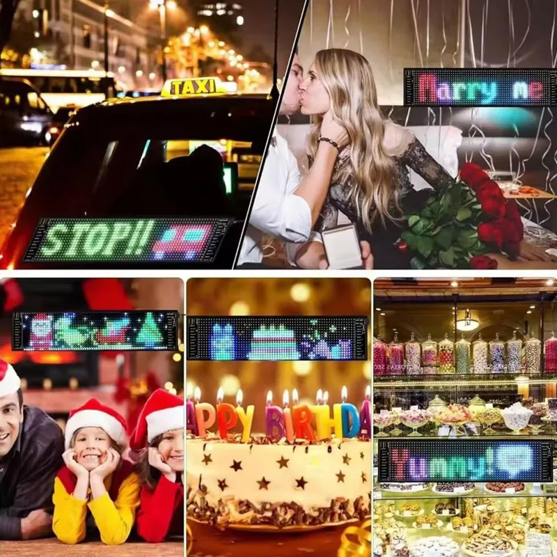 Christmas Party LED Pixel Panel - Bright Scrolling Display, App-Controlled, Flexible USB, Perfect for Truck/Car Decor & Adv 2pcs