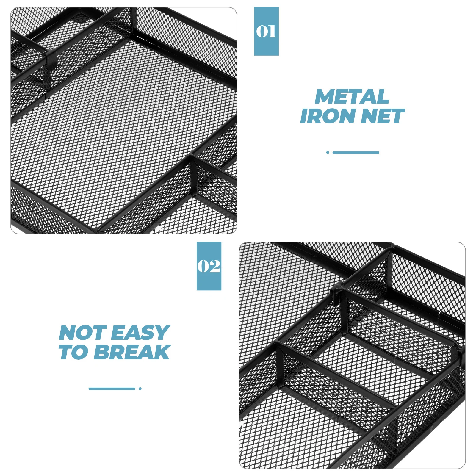 سطح المكتب درج منظم شبكة معدنية مقسم أدراج لمكتب مكتب القرطاسية تخزين الحاويات أواني حامل درج صغير #2