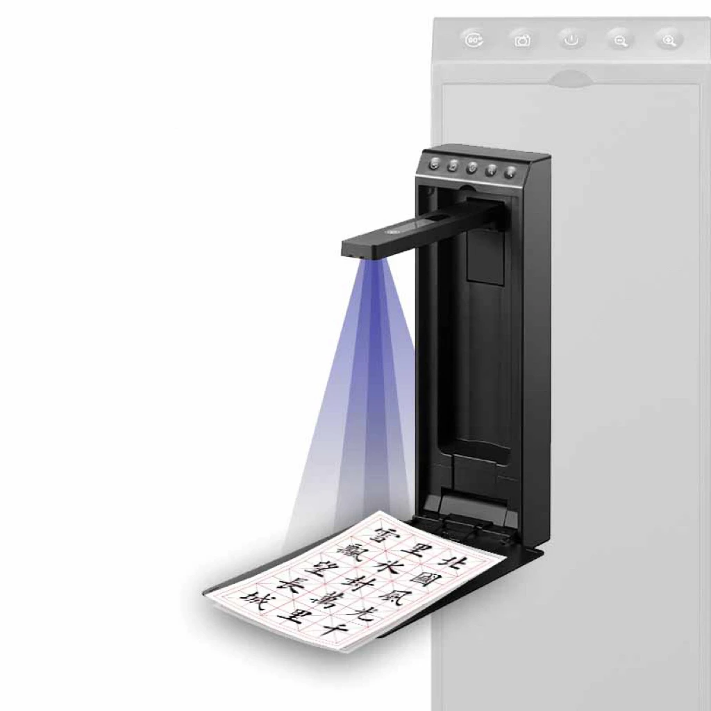 Apresentador visual interativo de 16 MP para montagem em parede de sala de aula inteligente 4K HD para tamanho de digitalização A4