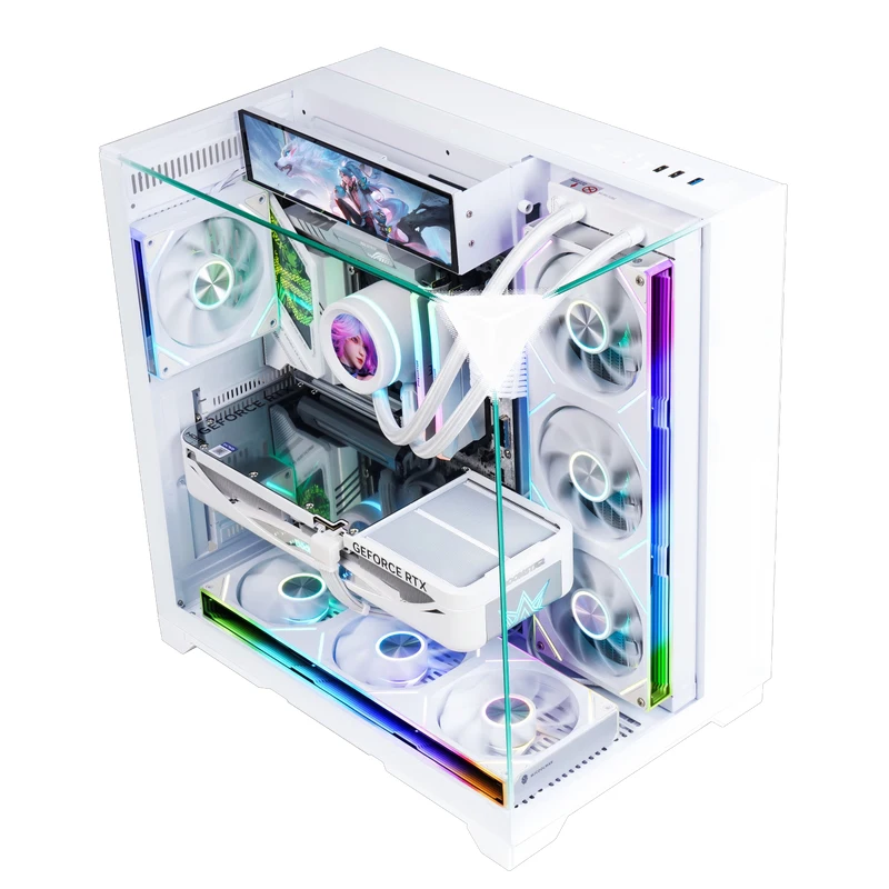WJCOOLMAN Skyline S3 Sub-screen Model Three-sided Glass Panoramic Sea View Room Computer Case Supports 360 Degree Water Cooling