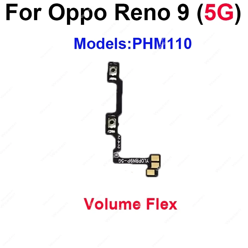 Câble flexible de Volume d'alimentation pour OPPO Reno 9 10 Pro + Plus 5G, boutons latéraux, clé de Volume d'alimentation, ruban flexible, pièces de rechange