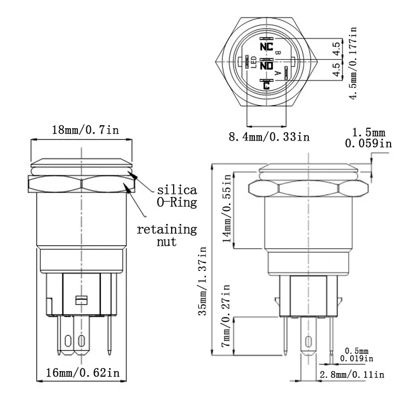 Großhandel 16mm Metall-Drucktastenschalter, Auto-Angel-Eyes-Schalter, Auto-Modifikationsschalter DC12V24V, 220V LED – Detail 10