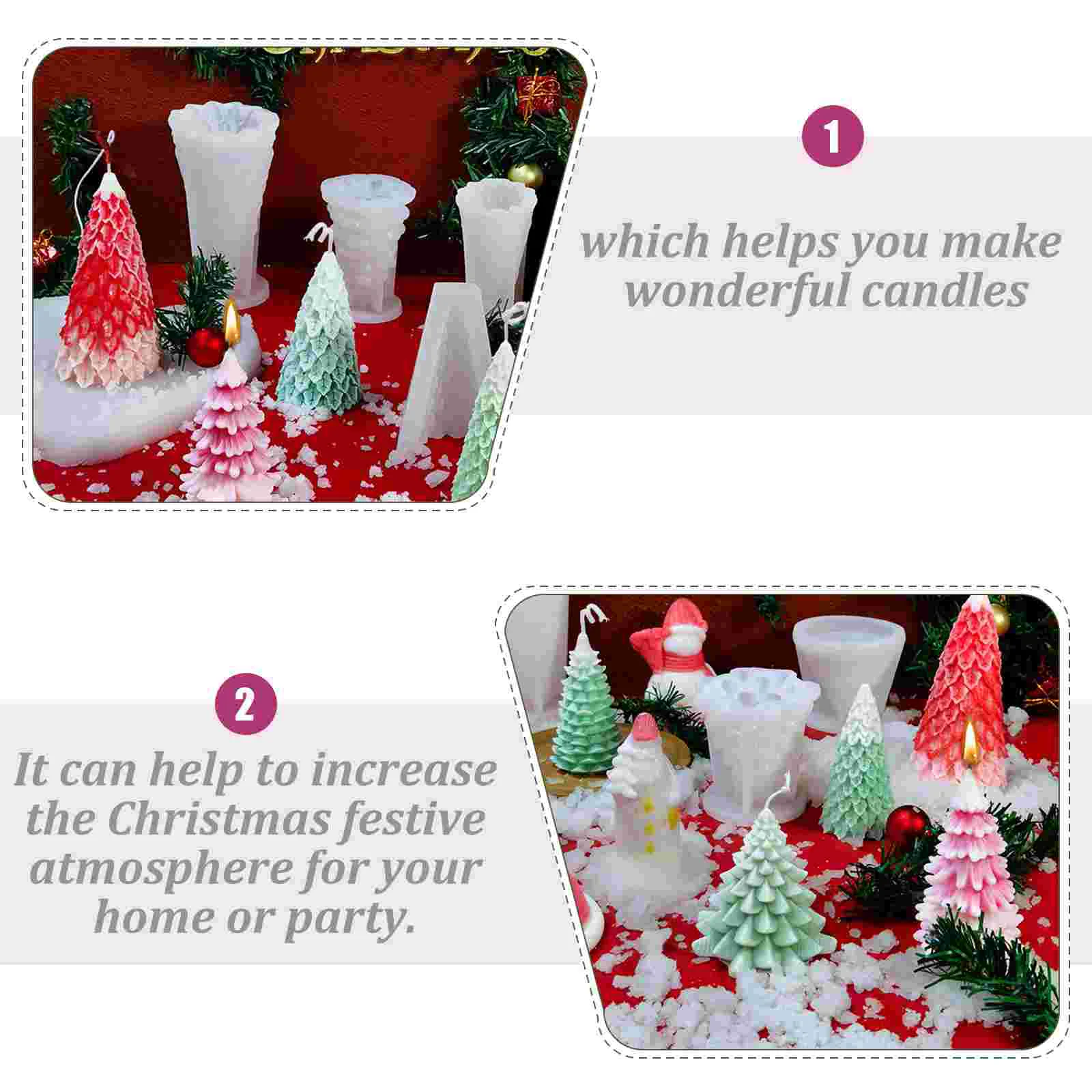 Mold Decorative Xmas Tree Christmas Scented Mould Silica Gel Soap Making DIY