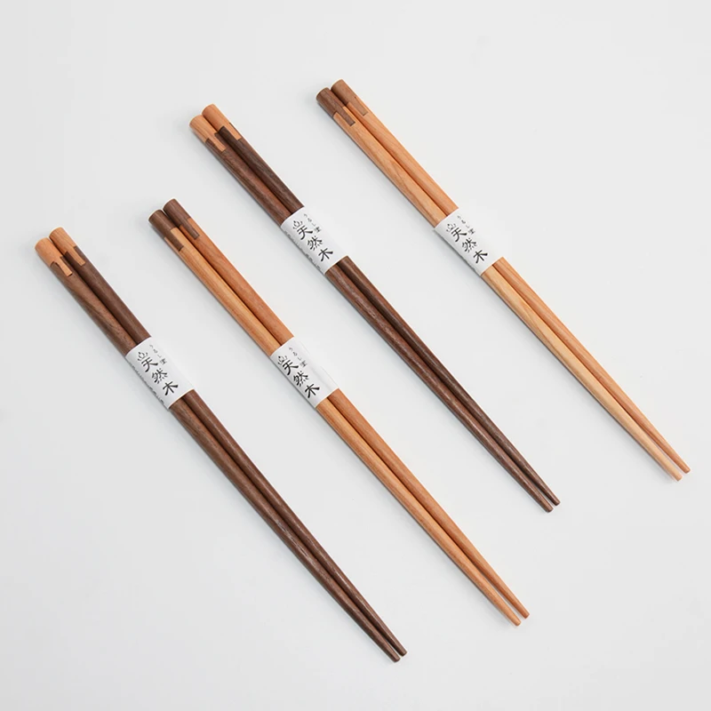 2 Pairs Chopsticks Japanese Sushi Sticks Creative Splicing Wood Chopstick Set Korean Chinese Food Chop Sticks Wooden Tableware