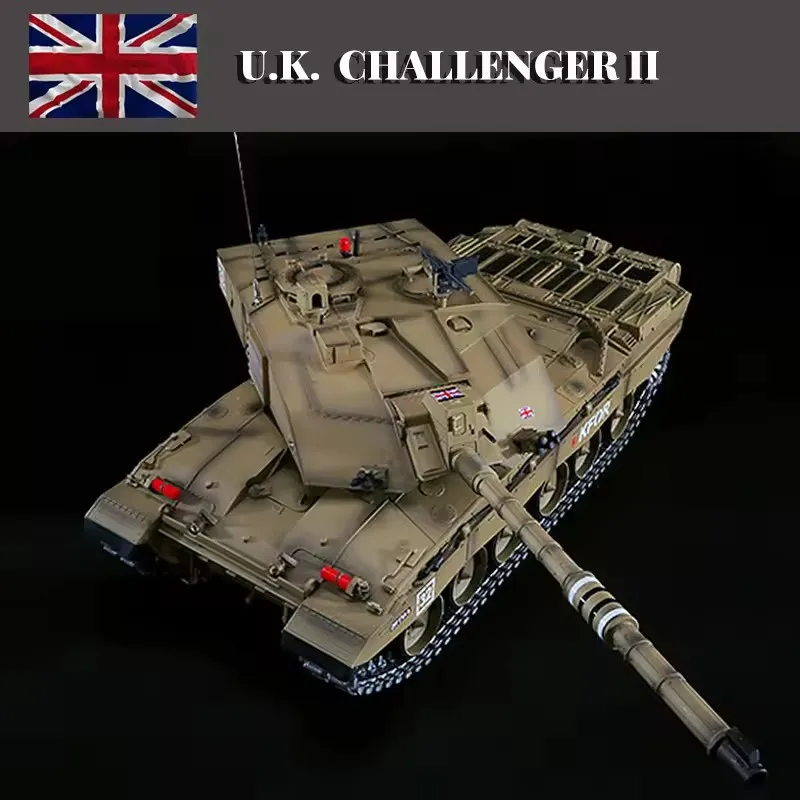 Henglong 1/16 TK7.0 RC 전투 탱크 플라스틱 챌린저 II RTR 모델 3908 2.4G 원격 제어 탱크