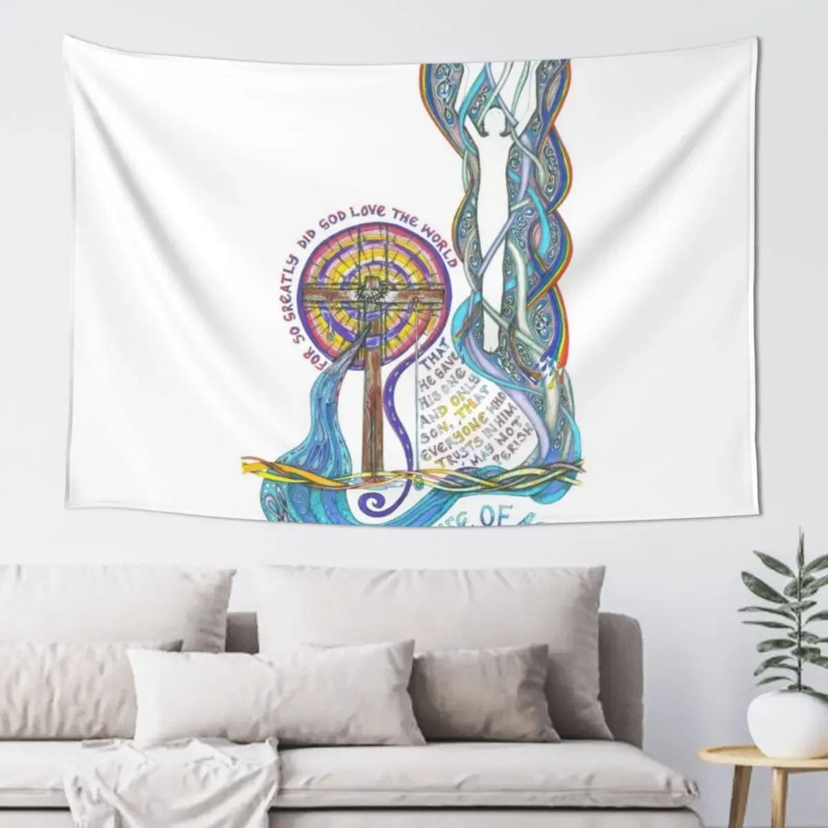 

So Greatly Did God Love Tapestry Living Room Decoration Aesthetic Room Decor On The Wall Tapestry