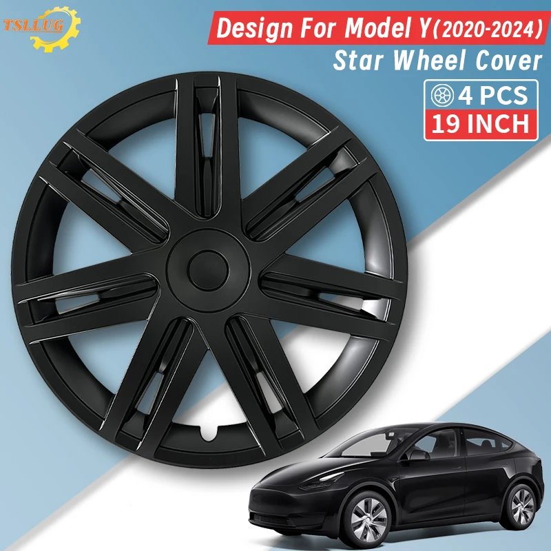 

4PCS 19 Inch HubCap for Tesla Model Y 2020-2024 20th Style Automobile Hubcap Replacement Wheels Cover Full Rim Accessorie