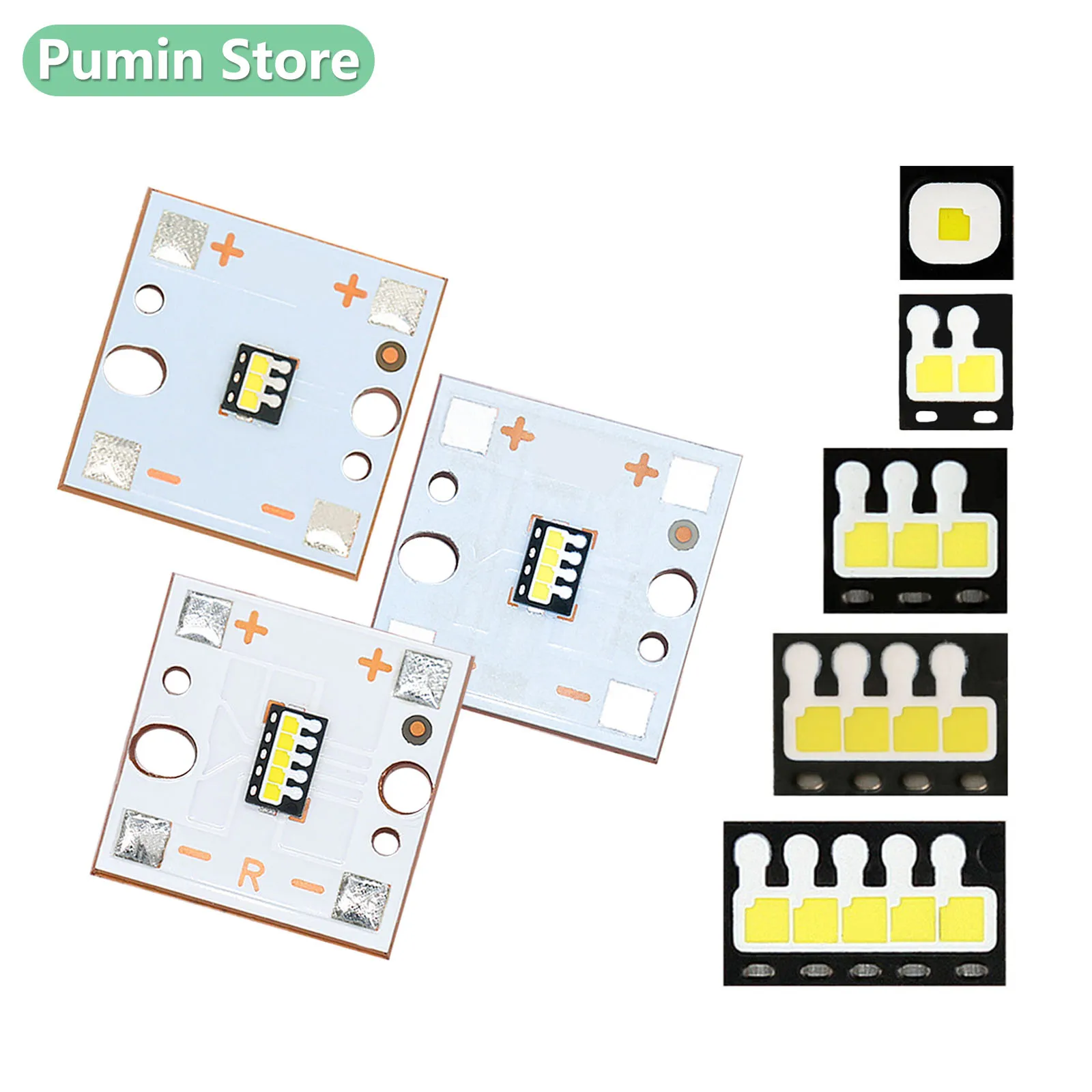 10pcs LED Bead 5W 10W 15W 20W 25W High Power White 6000-6500k SMD PCB Tube copper Substrate For Automotive Car LED Headlight DIY