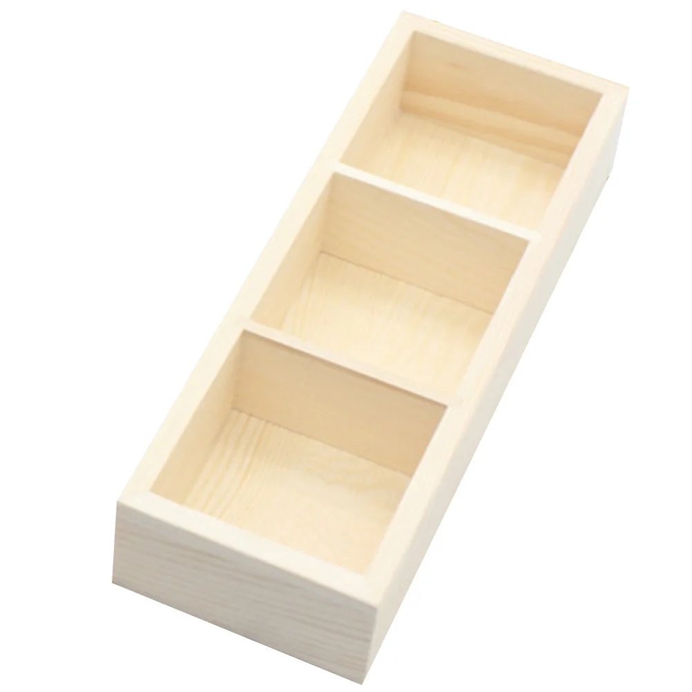 Three Compartments Wooden Storage Box Tea Ganizer Kitchen Container For Coffee Packets Sugar Salt Pepper Tea Bag Holder Tea Bag