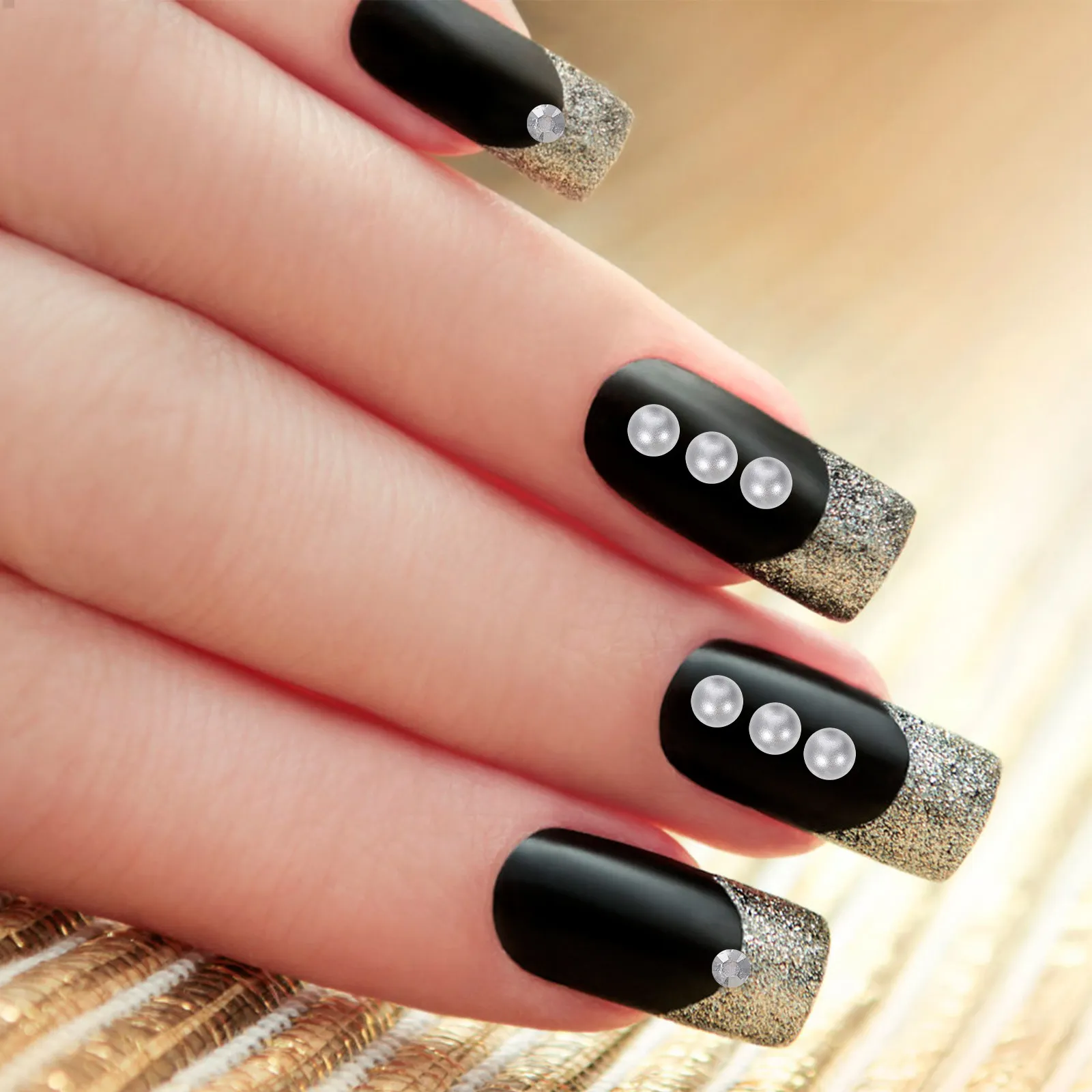 

1 Bag Semi-Round Imitation Half Pearl Resin Flatback Nail Art Charms for DIY Manicure Decoration Professional Salon Home Use