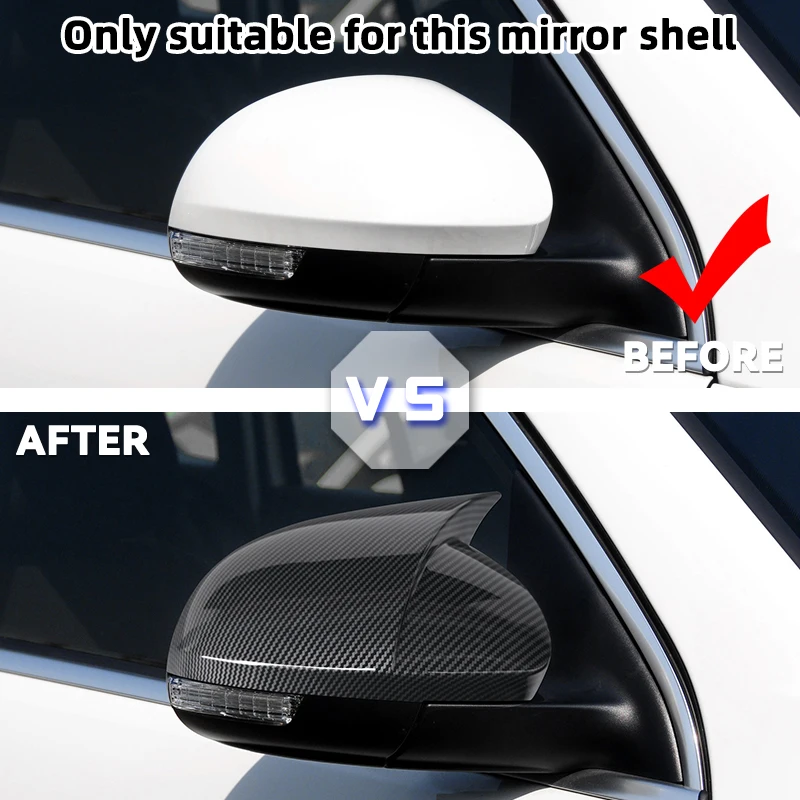 For Volkswagen VW Tiguan MK1 2009-2016 Pair Ox Horn Rear View Mirror Cover Trim Car Rearview Mirror Covers Accessory