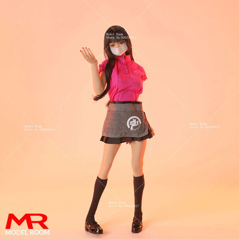 JO24X-03 1/6 Scale Fast-food Waitress Costume Clothes Model Fit 12'' Female Soldier Asian European Action Figure Body Dolls