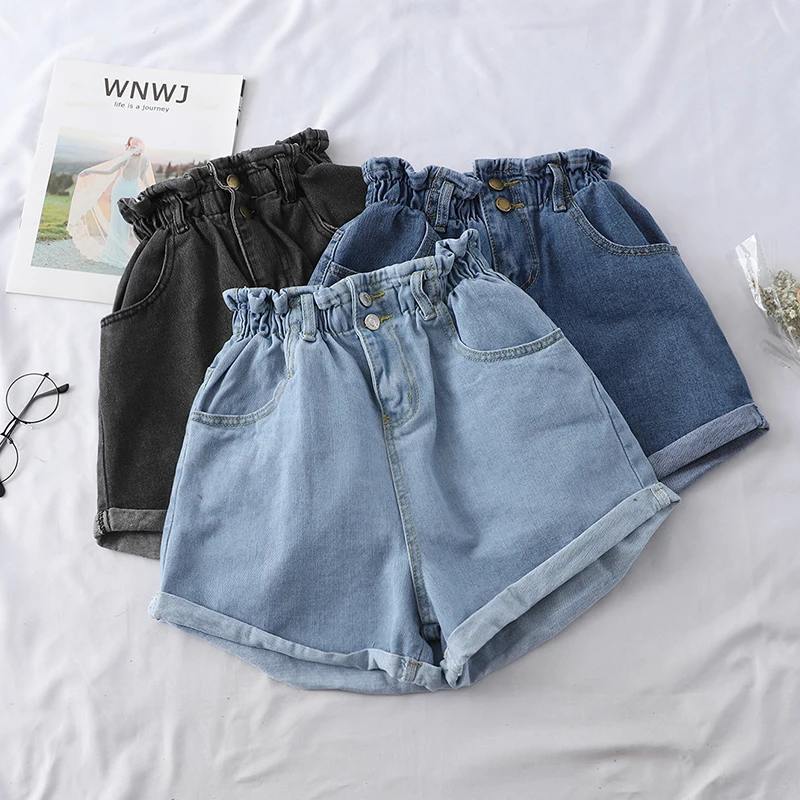 

All Match Sashes Casual Women Denim Shorts Crimping High Waist Slim Summer Jeans Shorts Feminino Chic Hot Ladies Bottom #06