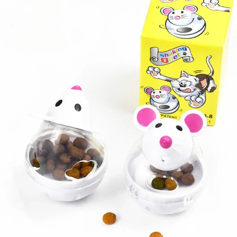 Pet Cat Fun Tumbler Feeder Toy Mouse Leaking Food Balls Pet Educational Toys Pet Leakage Device Funny Cat Interactive Toy