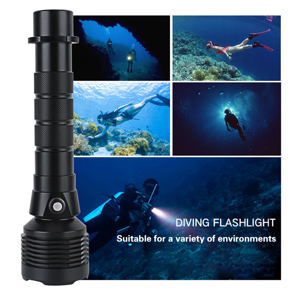 Asafee M53 60M Underwater P70.2 Powerful LED Diving Flashlight Super Brightest 30W Torch IPX8 Waterproof Dive Lamp Lantern