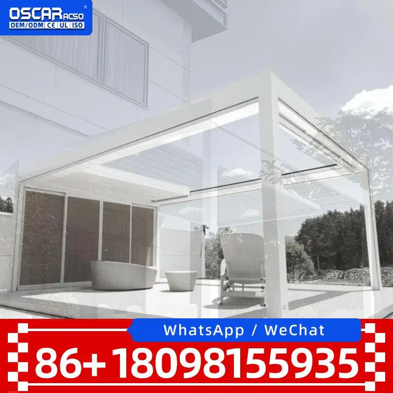 4x6M Traffic White Bioclimatic Louvered Outdoor Aluminum  for Garden Patio Poolside Pergola