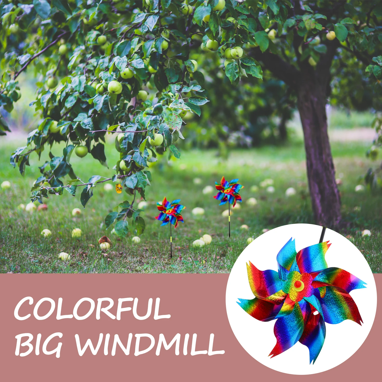 

6 Pcs Anti Bird Windmill Pinwheels Garden Spinner Decorative Yard Ornament PVC Long Lasting Shiny Effects Elegant Design