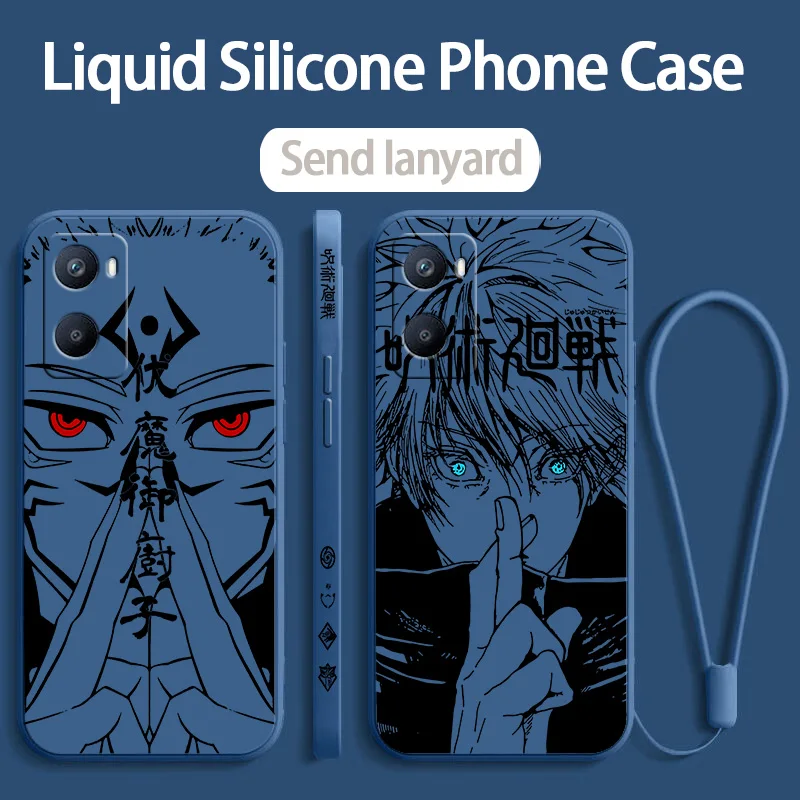 Jujutsu Kaisen Anime CUTE For OPPO A96 A94 A76 A74 A73 A57 A55 A54 A52 A53 A38 A31 A16 A9 A5 Liquid Left Rope Phone Case image 3